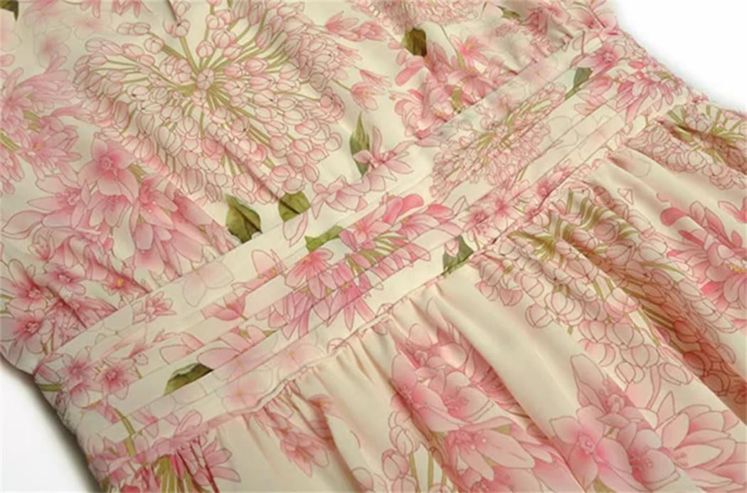 Women Elegant Evening Dress Flare Sleeves High Waist Print Swing for Formal Occasions - Image 6