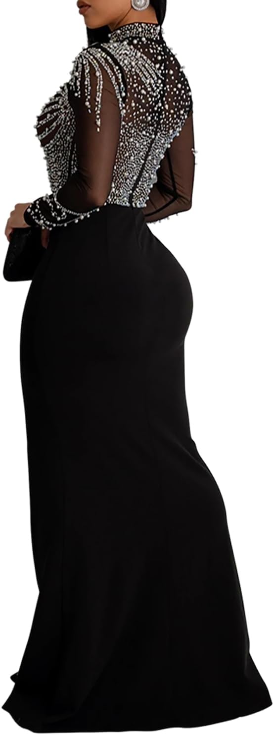 Women Sleeveless Off Shoulder Split Evening Cocktail Long Dress - Image 2