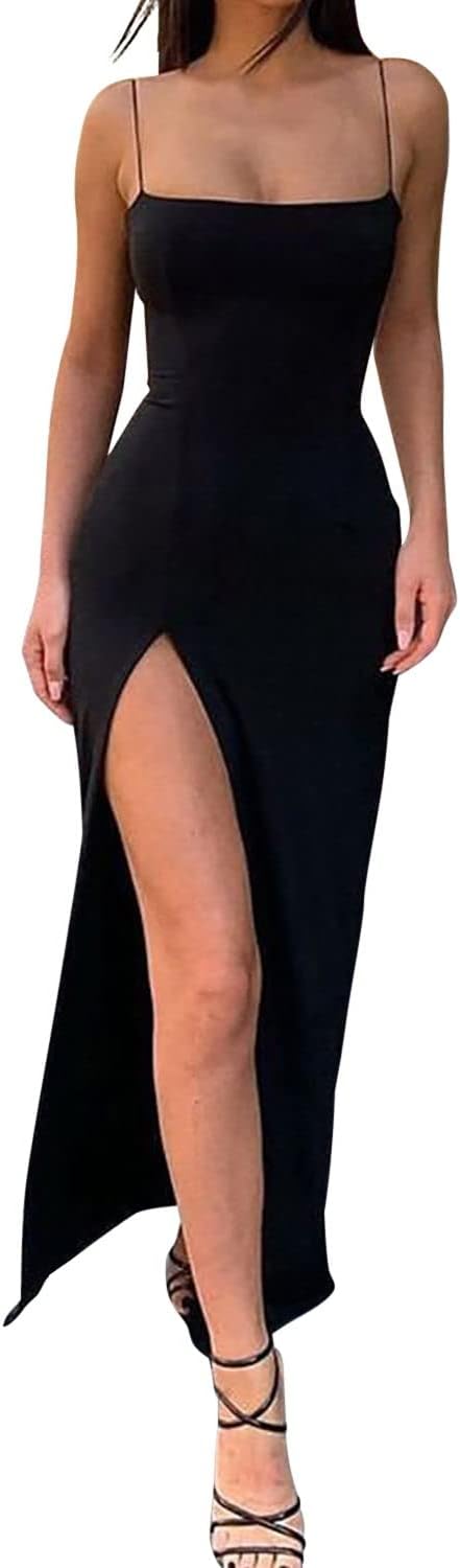 Women Sleeveless Off Shoulder Split Evening Cocktail Long Dress - Image 22