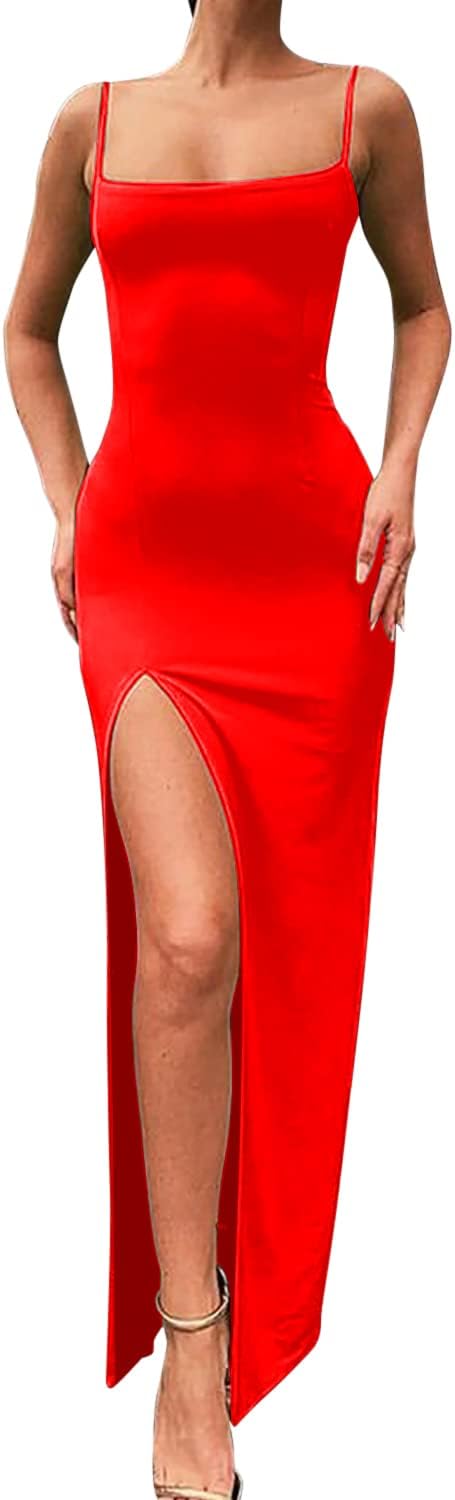 Women Sleeveless Off Shoulder Split Evening Cocktail Long Dress - Image 33