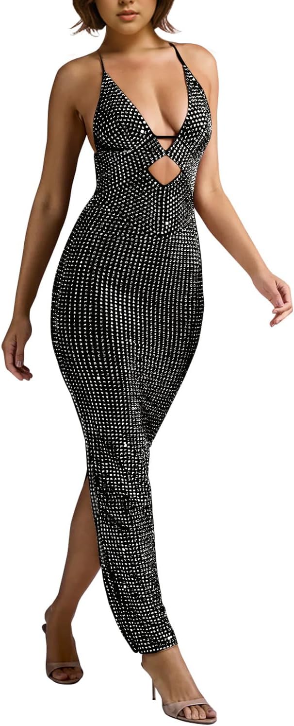 Women Sleeveless Off Shoulder Split Evening Cocktail Long Dress - Image 31