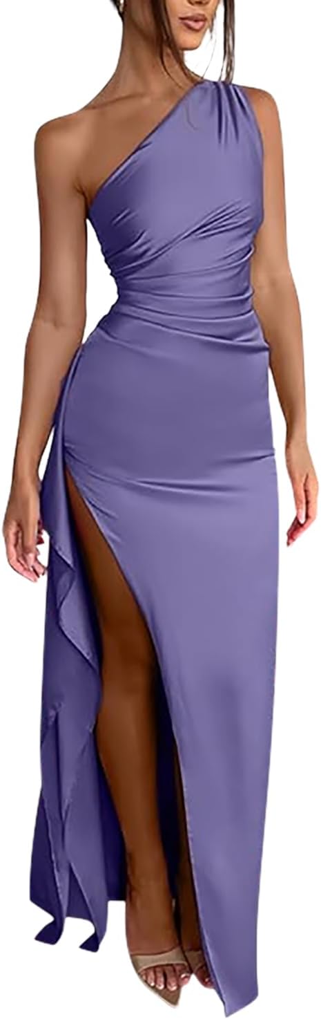 Women Sleeveless Off Shoulder Split Evening Cocktail Long Dress - Image 28