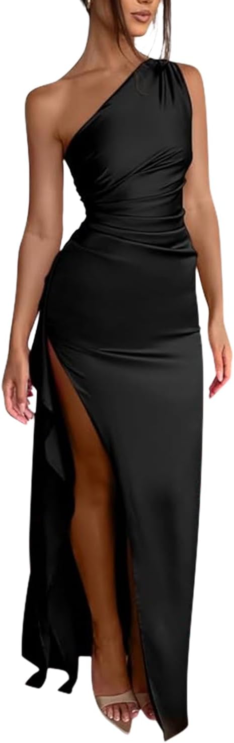 Women Sleeveless Off Shoulder Split Evening Cocktail Long Dress - Image 24