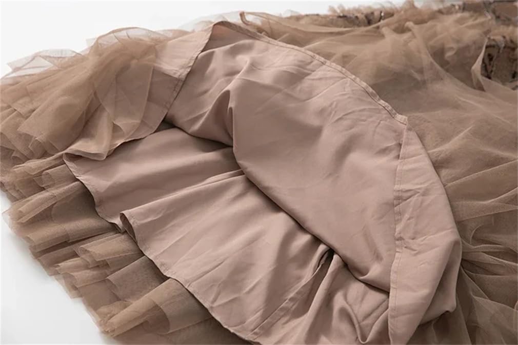 Women's Autumn and Winter Ball Gown Dress Stand Collar Lantern Sleeved Sequins Ruffles Slim Evening Dresses - Image 5