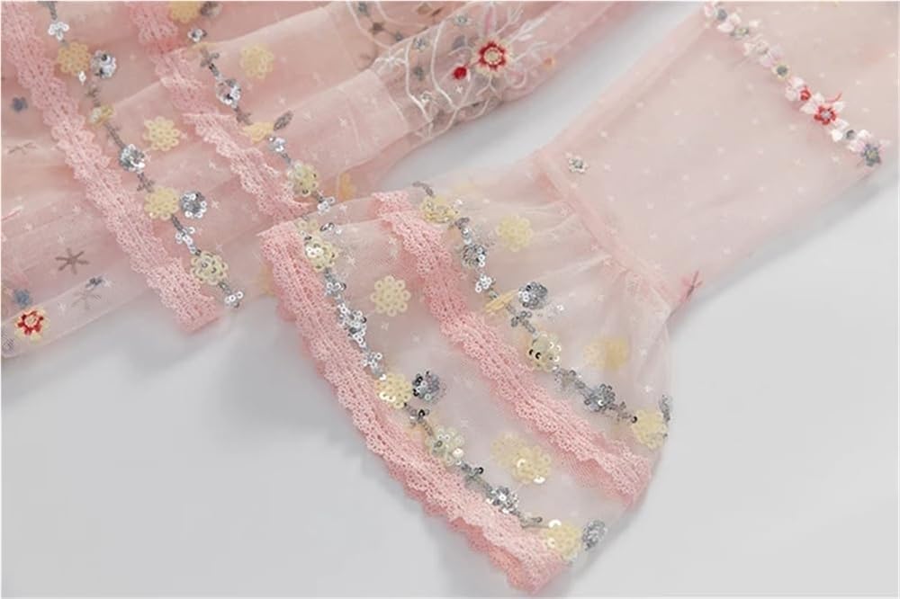 Women's Embroidered Sequin Mesh Ruffle Dress Cascading Vacation Evening Gown(Pnnrk,XX-L) - Image 7