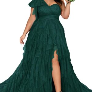 Women's Plus Size Wedding Guest Long Dress One Shoulder Summer Maxi Elegant Evening Party Cocktail Gown for Bridesmaid Prom