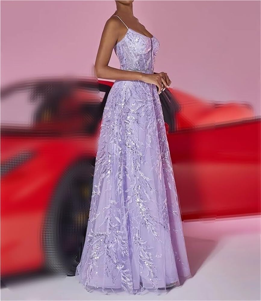 Women's Sequin Suspender Evening Dress Long Maxi Wedding Party Cocktail Gown - Image 4