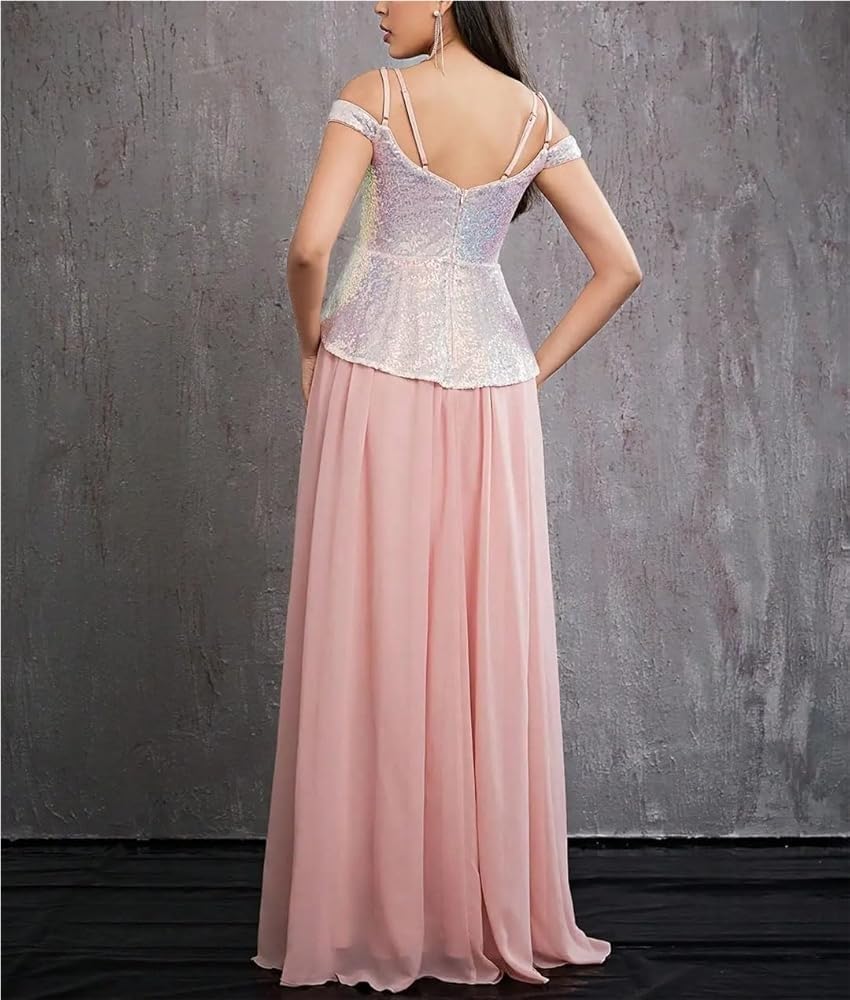 Women's Sexy Cocktail Dress Classic Pearl Camisole Chiffon Formal Party Evening Dresses - Image 3