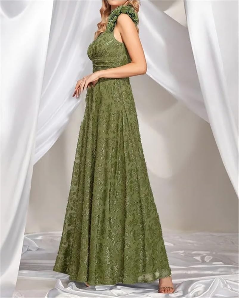 Women's V-Neck Floral Evening Dress Sleeveless Long Slim Fit Prom Party Cocktail Fashion Dresses - Image 4