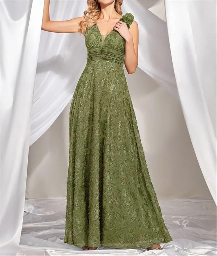 Women's V-Neck Floral Evening Dress Sleeveless Long Slim Fit Prom Party Cocktail Fashion Dresses - Image 3