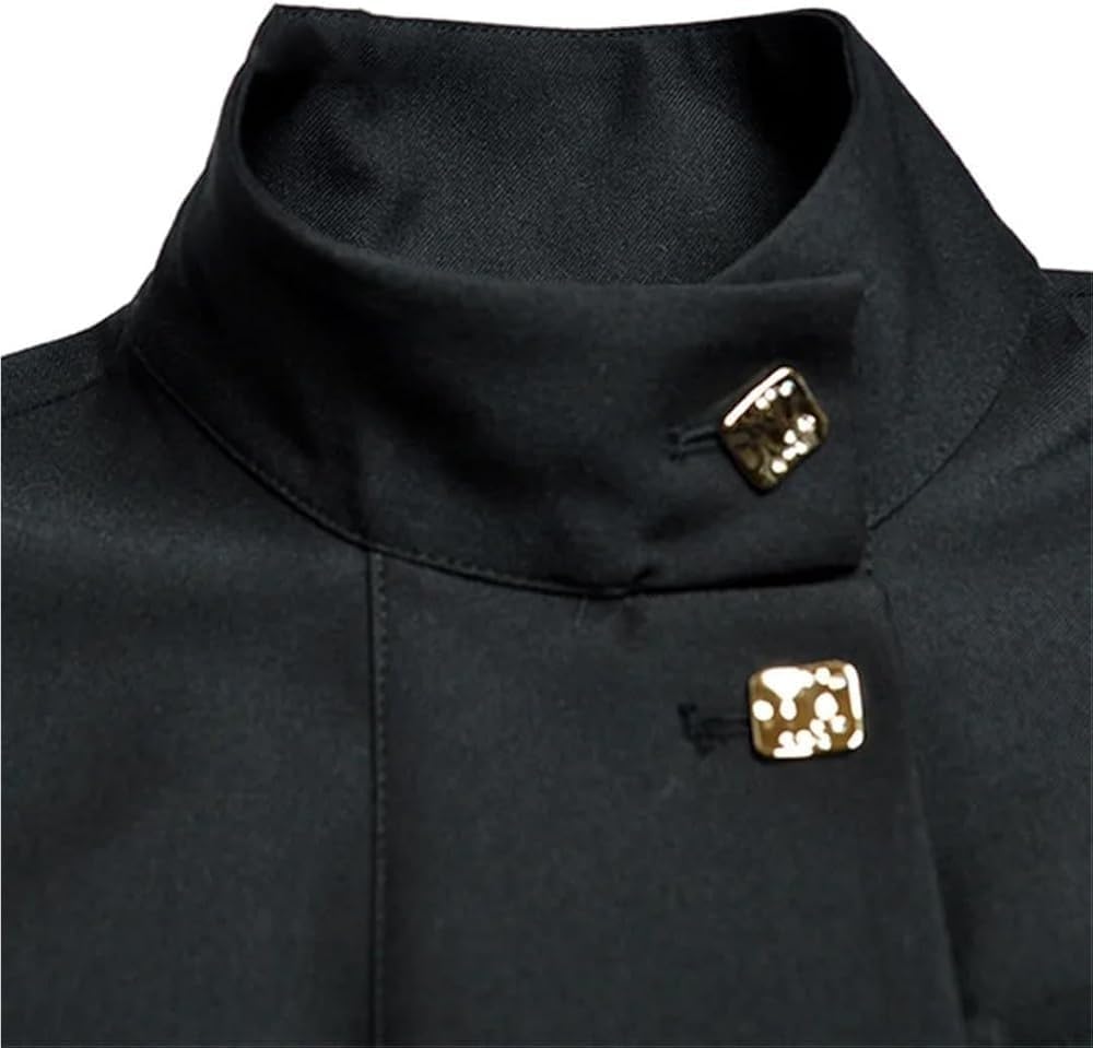 Women\u2019s Autumn Vintage Single Breasted Maxi Dress Solid Women Slim Fit Formal Evening Cocktail Dresses - Image 3