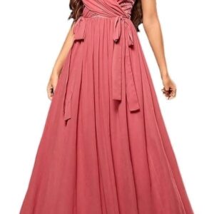 Women\u2019s Strapless Embroidery Evening Dresses Chiffon Cut-Out Ball Full-Length Formal Party Dress