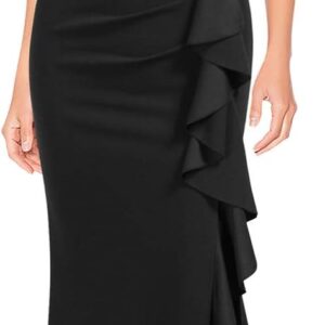 WOOSEA Women's Split Bodycon Mermaid Evening Cocktail Long Dress