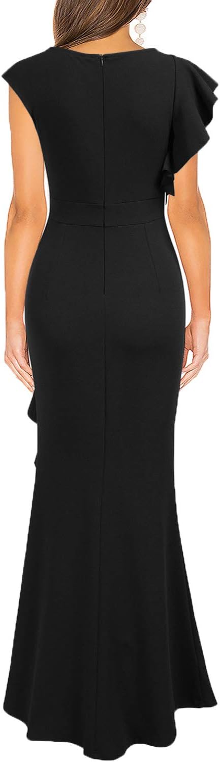 WOOSEA Women's Split Bodycon Mermaid Evening Cocktail Long Dress - Image 2