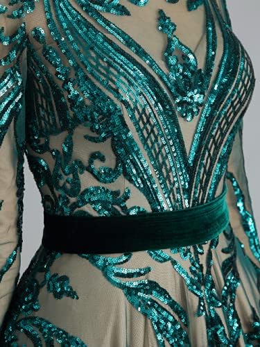 WOWBRIDAL Women's Sequin Evening Dress Luxurious Chapel Train Prom Dress Gowns - Image 8
