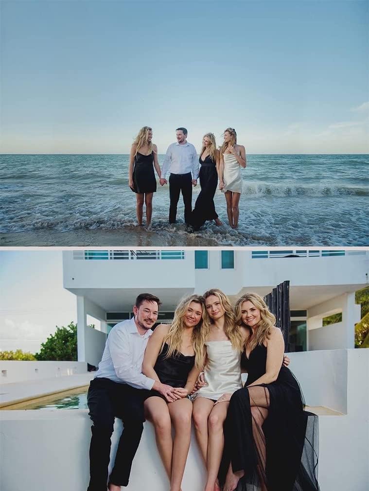 XXTAXN Women's Sexy Deep V Neck Split Cocktail Party Formal Bridesmaid Maxi Dress - Image 3