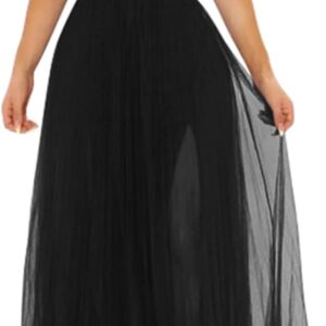 XXTAXN Women's Sexy Deep V Neck Split Cocktail Party Formal Bridesmaid Maxi Dress
