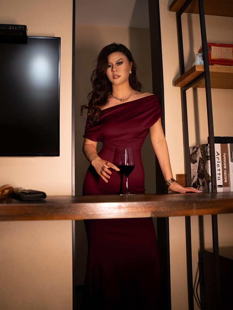 YMDUCH Women's Elegant Sleeveless Off Shoulder Bodycon Long Formal Party Evening Dress - Image 5