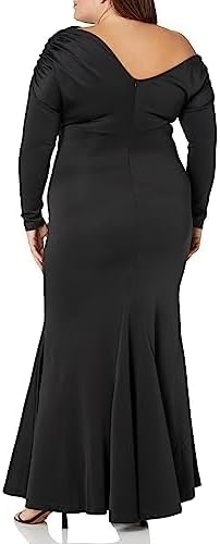 YMDUCH Women's Sexy Elegant Long Sleeve Off Shoulder Bodycon Long Evening Formal Dress - Image 2