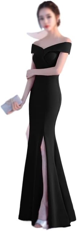 YMGSCC Evening Gown Long Dress Shoulder Dress Long Dress Dinner Slim Dress Wedding(X-Large) - Image 2