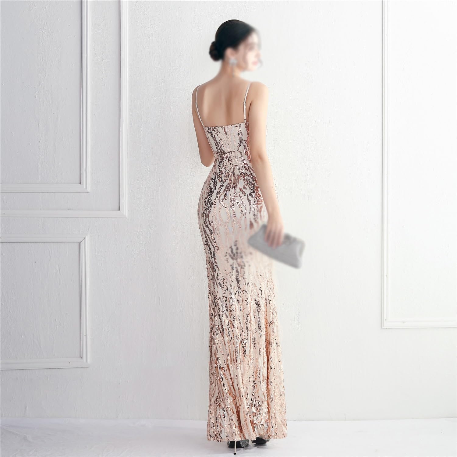 YMGSCC Sequin Long Oversized Women's Performance Dress, Banquet Evening Dress(4X-Large) - Image 4